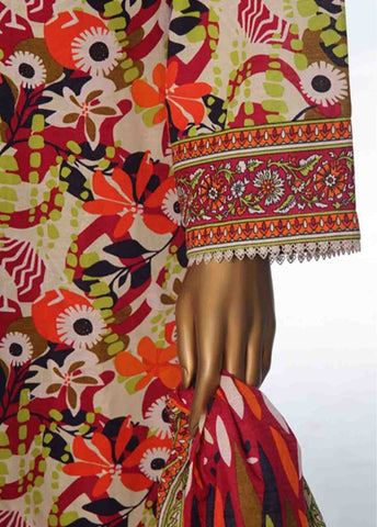 Bin Saeed Fabric - WK-088 B-3 Piece Khaddar Printed Suit