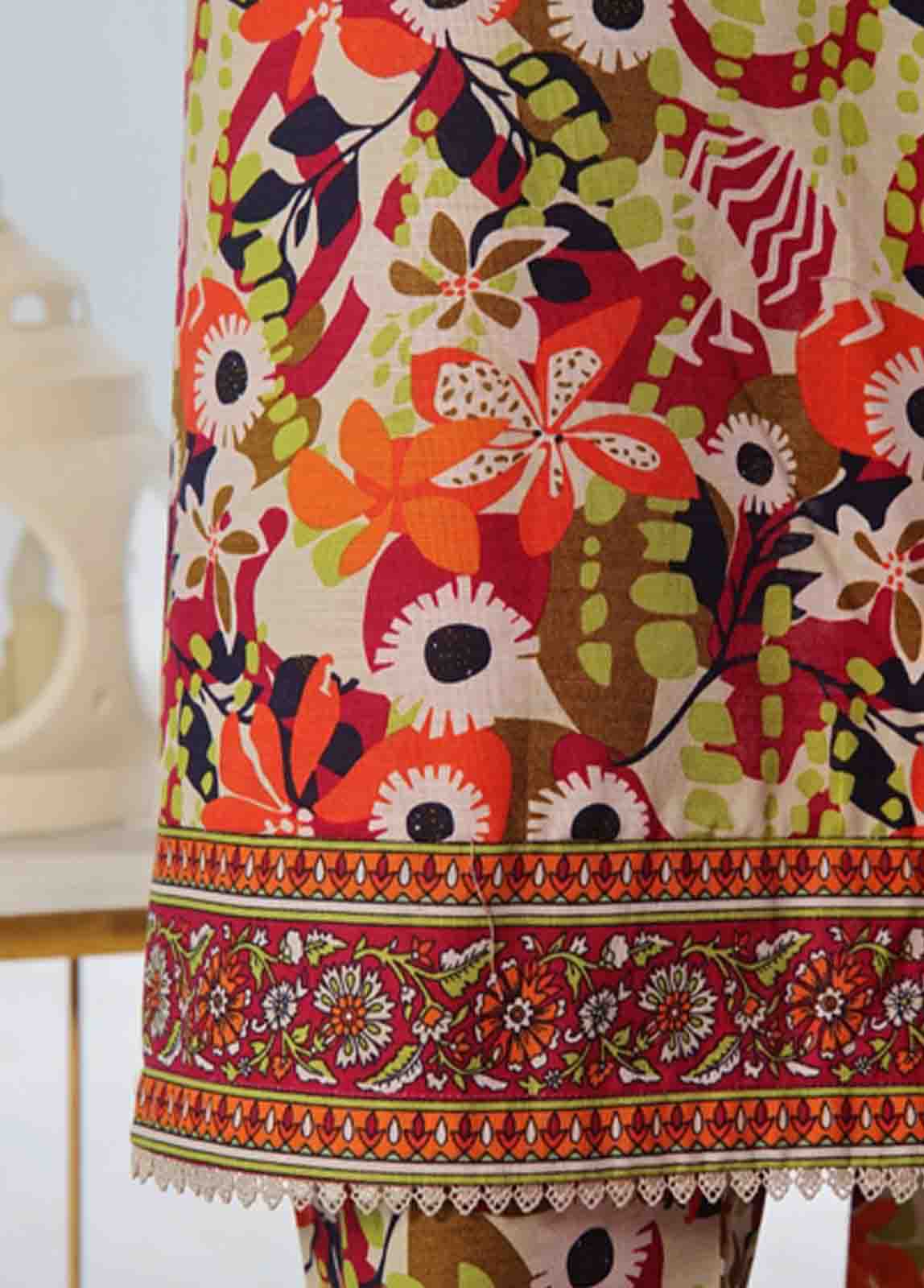 Bin Saeed Fabric - WK-088 B-3 Piece Khaddar Printed Suit