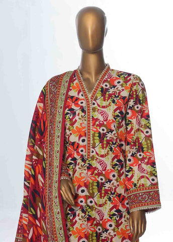 Bin Saeed Fabric - WK-088 B-3 Piece Khaddar Printed Suit