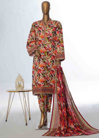 Bin Saeed Fabric - WK-088 B-3 Piece Khaddar Printed Suit