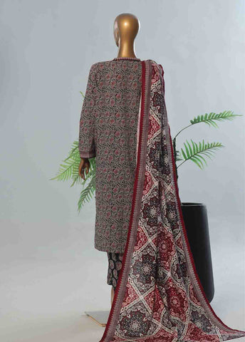 Bin Saeed Fabric - WK-089 B-3 Piece Khaddar Printed Suit
