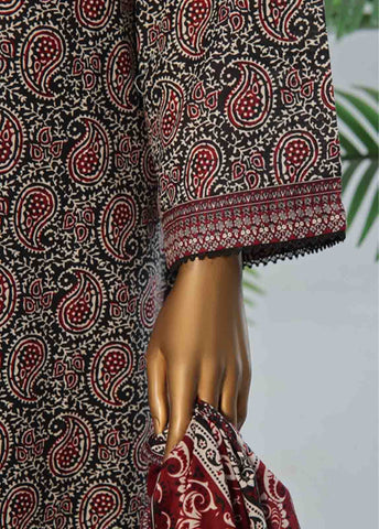 Bin Saeed Fabric - WK-089 B-3 Piece Khaddar Printed Suit