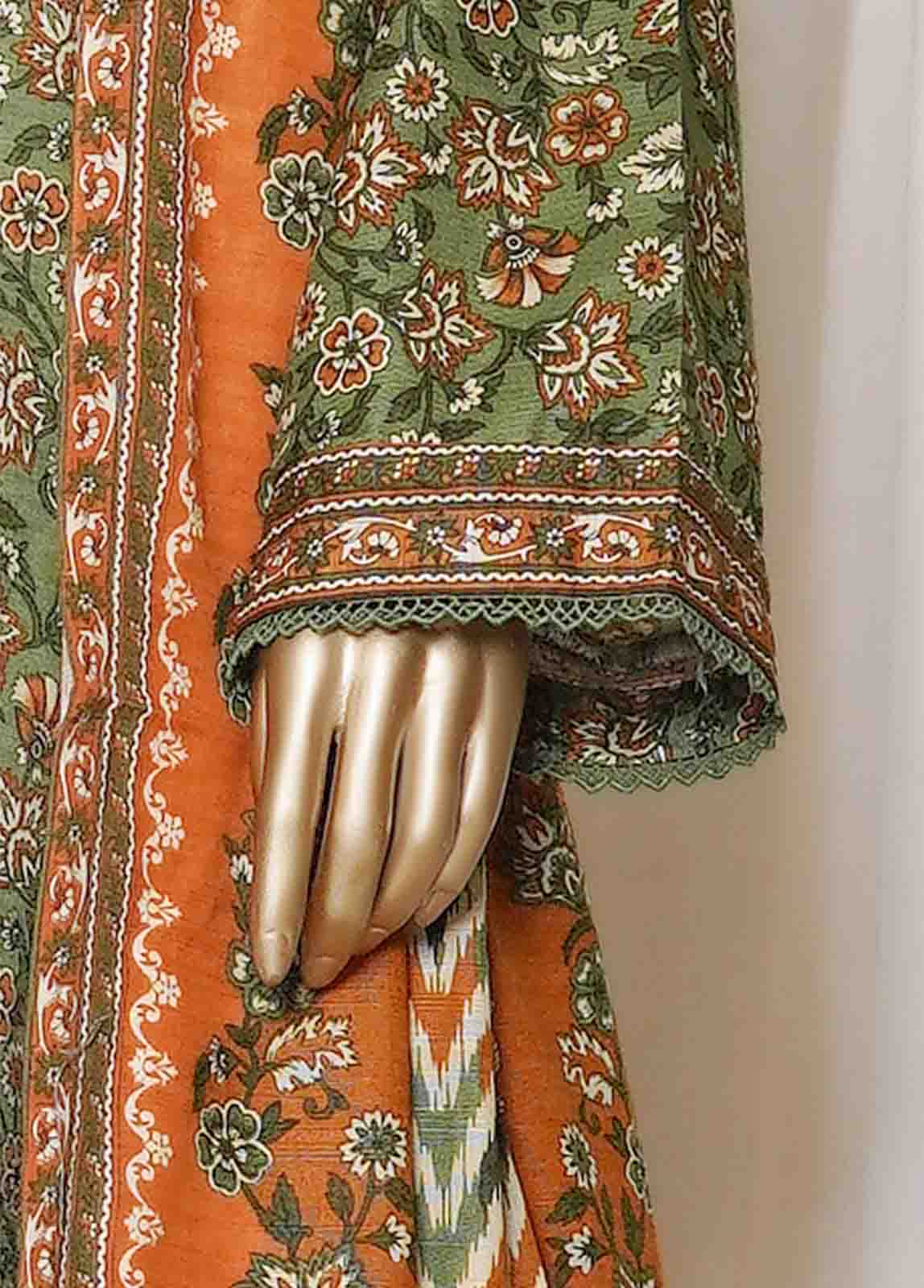 Bin Saeed Fabric - WK-090-PR R77- 3 Piece Khaddar Printed Stitched Suit