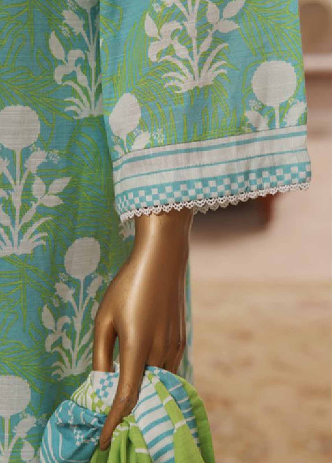 Bin Saeed Fabric - WK-091 R-3 Piece Khaddar Printed Suit