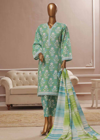 Bin Saeed Fabric - WK-091 R-3 Piece Khaddar Printed Suit