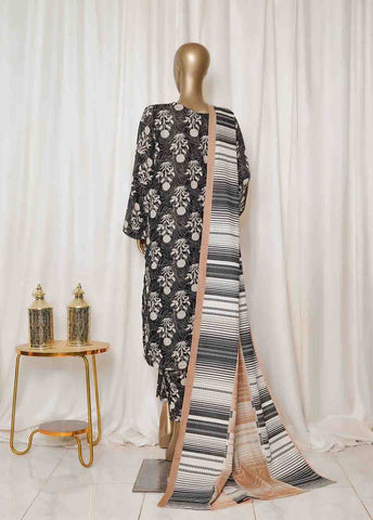 Bin Saeed Fabric - WK-092-PR R77- 3 Piece Khaddar Printed Stitched Suit 0