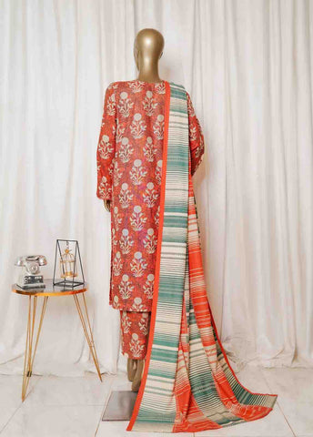 Bin Saeed Fabric - WK-093-PR R77- 3 Piece Khaddar Printed Stitched Suit