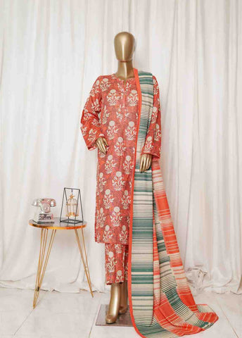 Bin Saeed Fabric - WK-093-PR R77- 3 Piece Khaddar Printed Stitched Suit