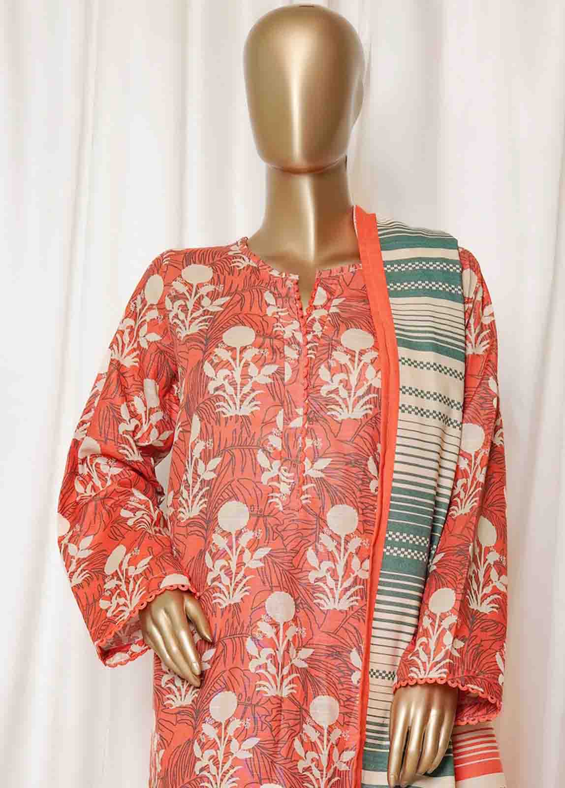 Bin Saeed Fabric - WK-093-PR R77- 3 Piece Khaddar Printed Stitched Suit