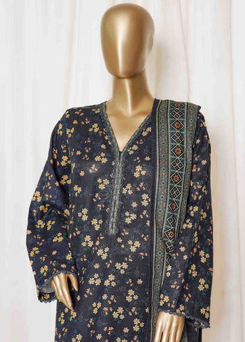 Bin Saeed Fabric - WK-095-PR R77- 3 Piece Khaddar Printed Stitched Suit