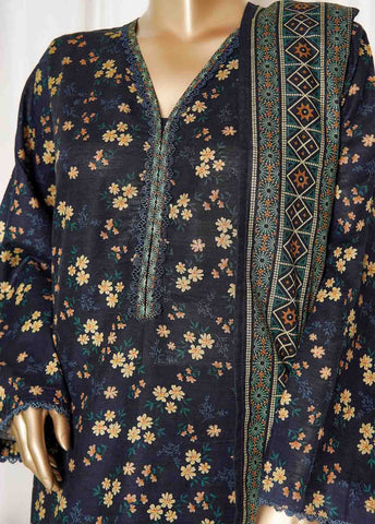 Bin Saeed Fabric - WK-095-PR R77- 3 Piece Khaddar Printed Stitched Suit