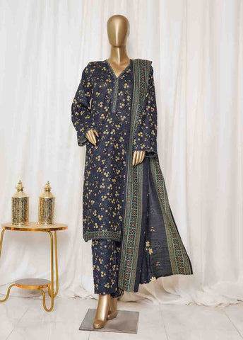 Bin Saeed Fabric - WK-095-PR R77- 3 Piece Khaddar Printed Stitched Suit