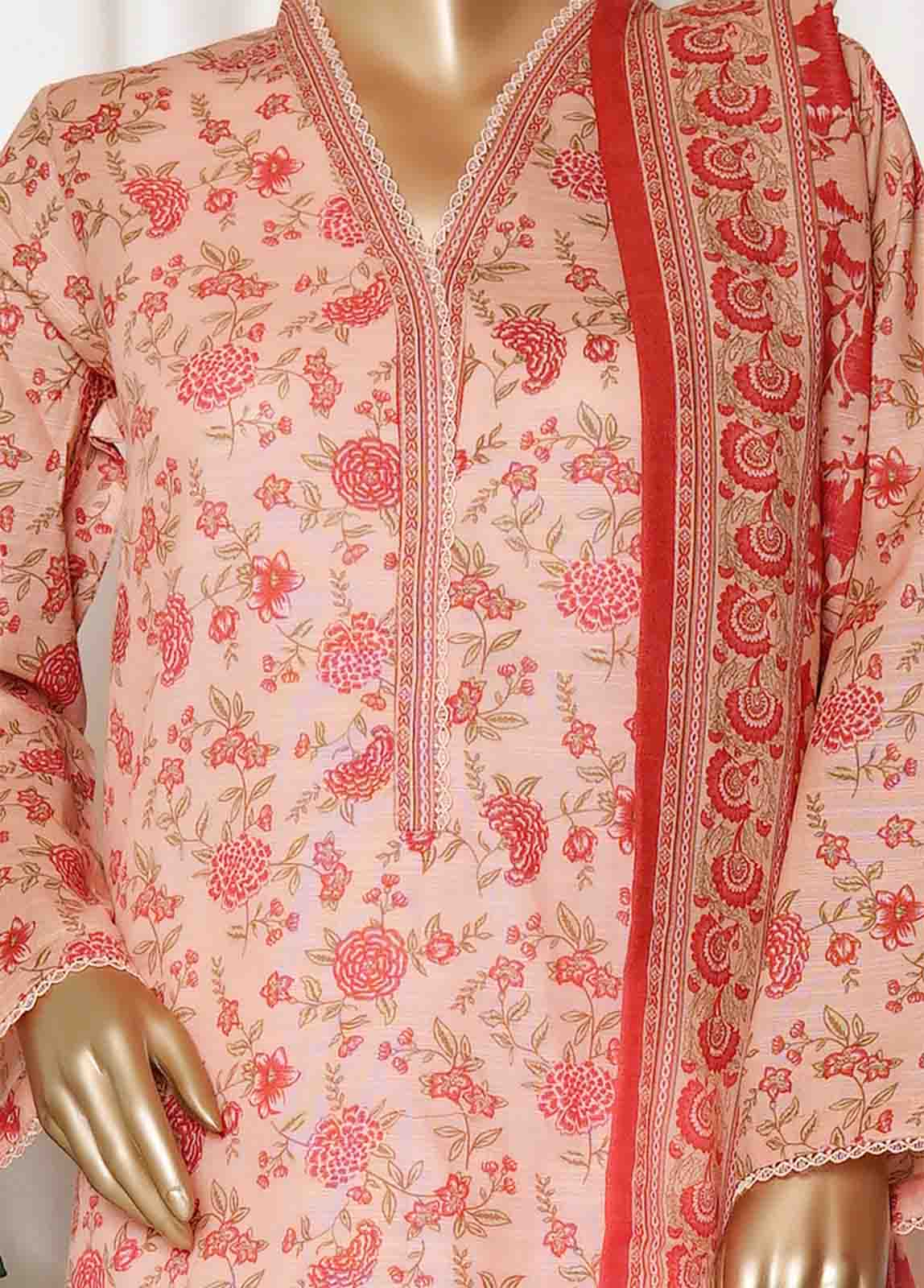 Bin Saeed Fabric - WK-096-PR R77- 3 Piece Khaddar Printed Stitched Suit