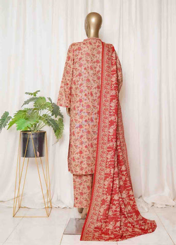 Bin Saeed Fabric - WK-096-PR R77- 3 Piece Khaddar Printed Stitched Suit