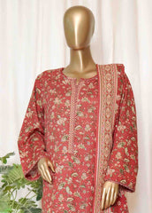 WK-097-PR R77- 3 Piece Khaddar Printed Stitched Suit