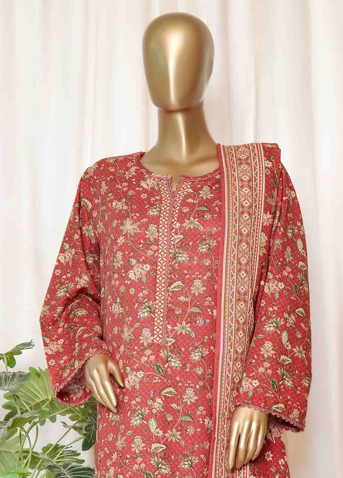 Bin Saeed Fabric - WK-097-PR R77- 3 Piece Khaddar Printed Stitched Suit