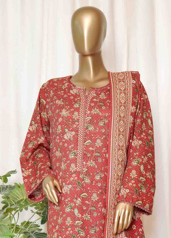 Bin Saeed Fabric - WK-097-PR R77- 3 Piece Khaddar Printed Stitched Suit