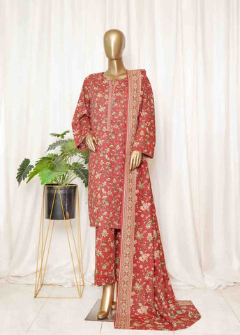 Bin Saeed Fabric - WK-097-PR R77- 3 Piece Khaddar Printed Stitched Suit