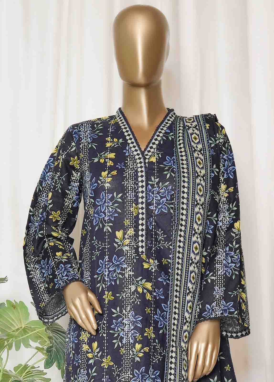 WK-098-PR R77- 3 Piece Khaddar Printed Stitched Suit