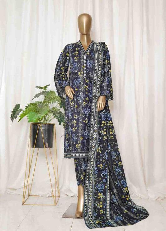WK-098-PR R77- 3 Piece Khaddar Printed Stitched Suit