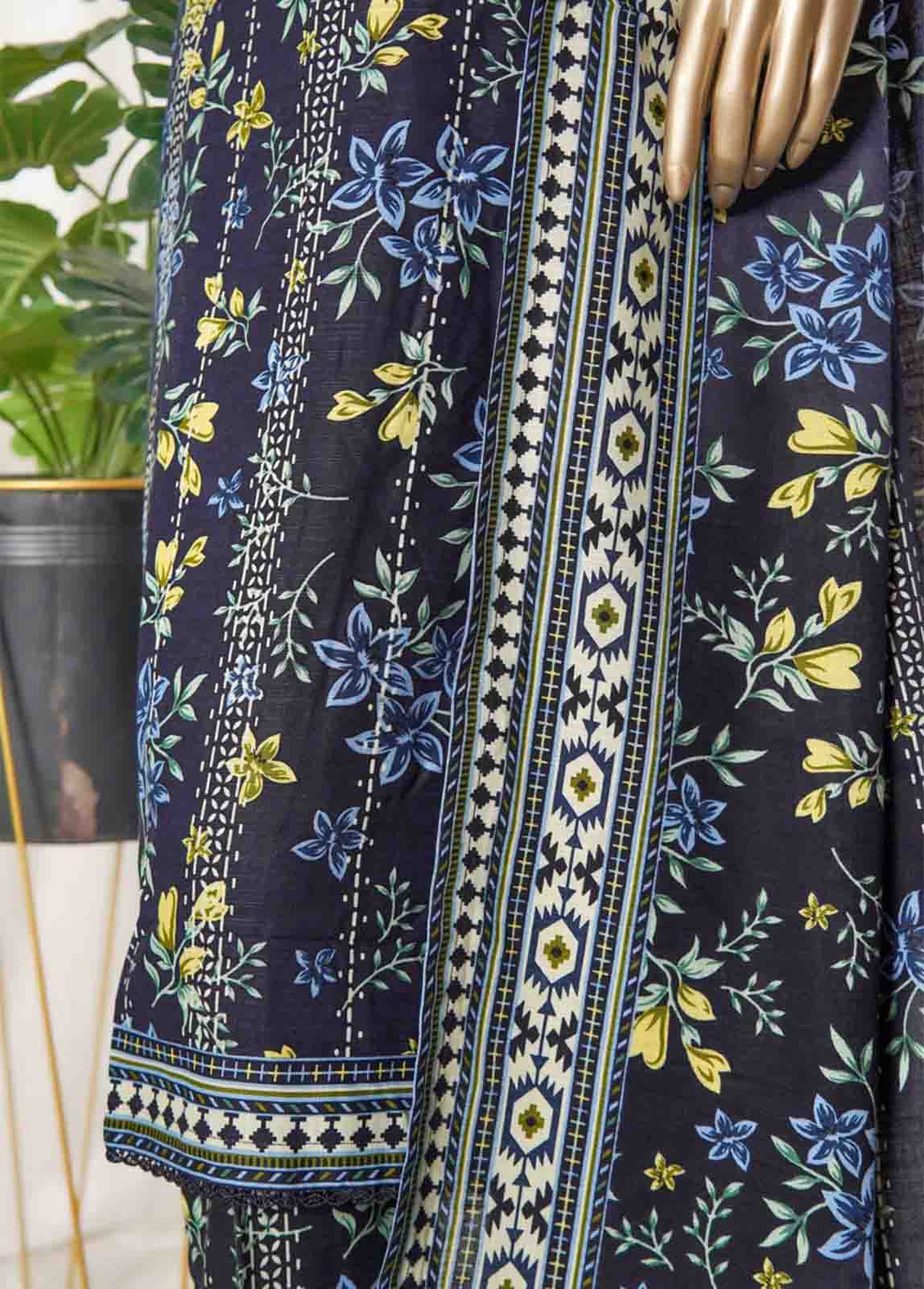 WK-098-PR R77- 3 Piece Khaddar Printed Stitched Suit