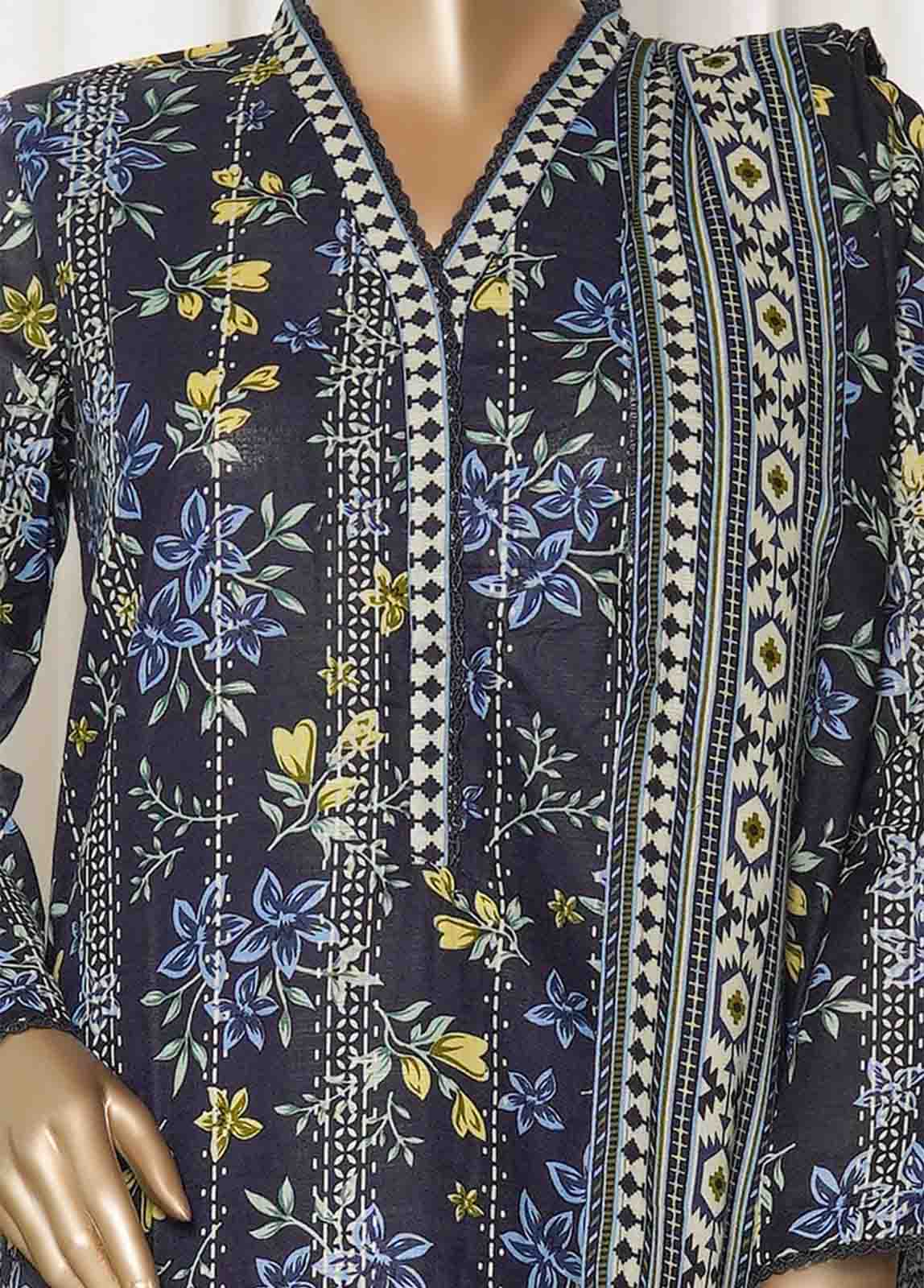 WK-098-PR R77- 3 Piece Khaddar Printed Stitched Suit