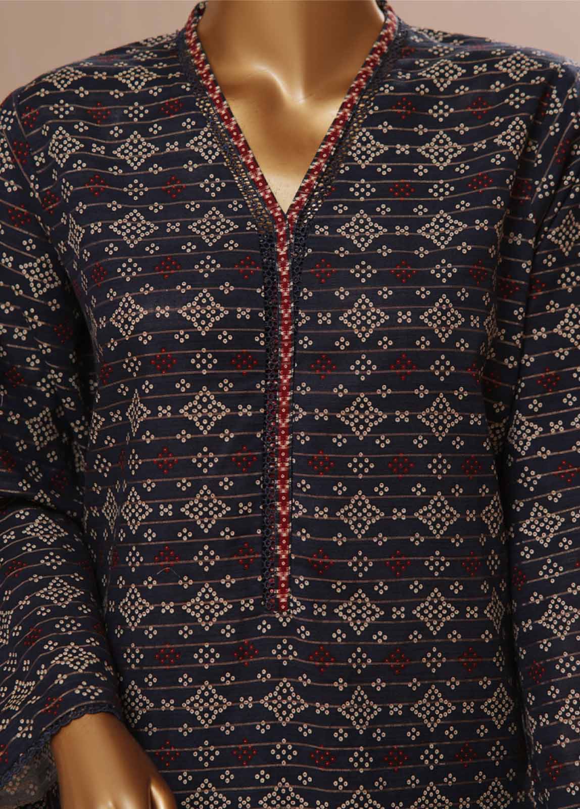 Bin Saeed Fabric - WK-099 R-3 Piece Khaddar Printed Suit