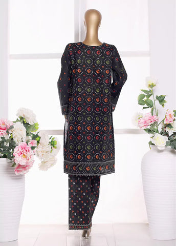 2 Piece Printed Black Khaddar Shirt & Trouser