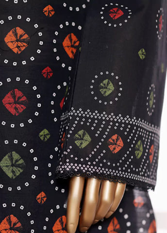 2 Piece Printed Black Khaddar Shirt & Trouser