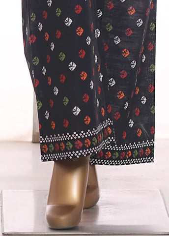 2 Piece Printed Black Khaddar Shirt & Trouser