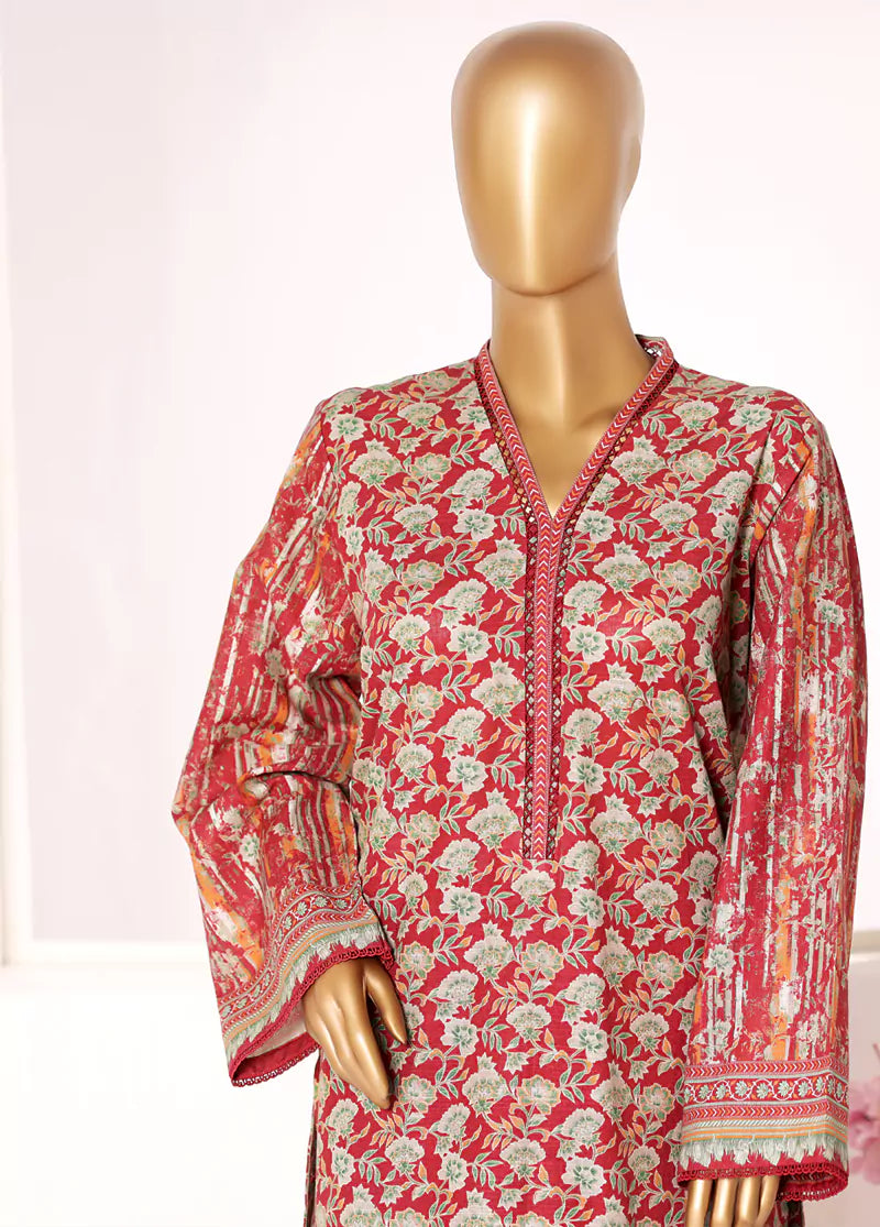 2 Piece Printed MultiColor Khaddar Shirt & Trouser
