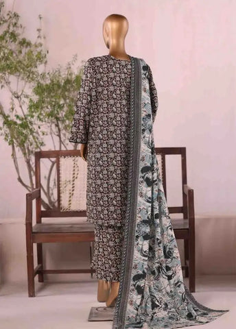 Bin Saeed Fabric - WK-25100-PR- 3 Piece Khaddar Printed Stitched Suit