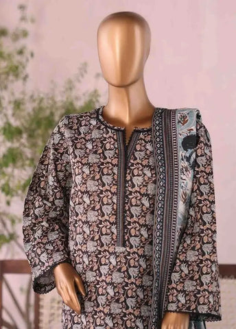 Bin Saeed Fabric - WK-25100-PR- 3 Piece Khaddar Printed Stitched Suit