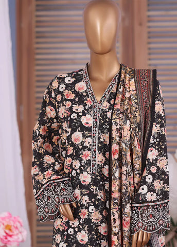 WK-25101-EMB- 3 Piece Khaddar Emboidered Stitched Suit