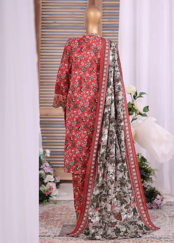 WK-25102-EMB- 3 Piece Khaddar Emboidered Stitched Suit