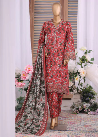 WK-25102-EMB- 3 Piece Khaddar Emboidered Stitched Suit