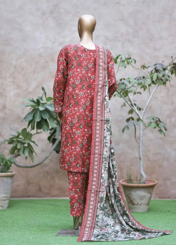Bin Saeed Fabric - WK-25102-PR- 3 Piece Khaddar Printed Stitched Suit