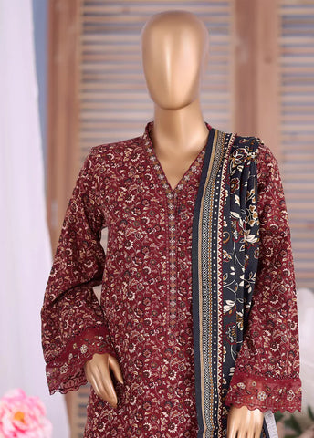 WK-25103-EMB- 3 Piece Khaddar Emboidered Stitched Suit