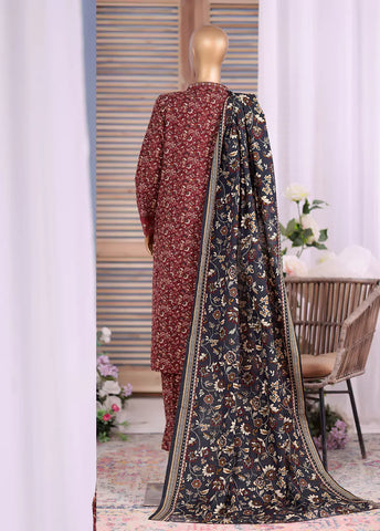 WK-25103-EMB- 3 Piece Khaddar Emboidered Stitched Suit