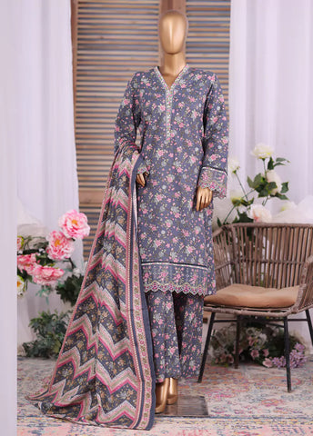 WK-25104-EMB- 3 Piece Khaddar Emboidered Stitched Suit