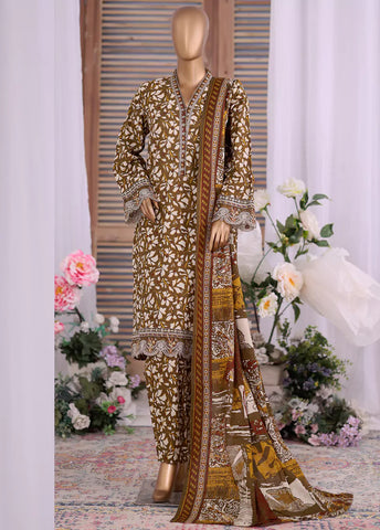 WK-25106-EMB- 3 Piece Khaddar Emboidered Stitched Suit