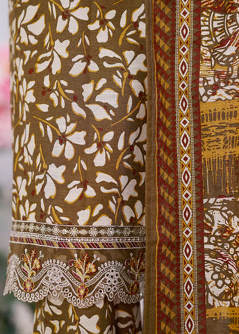 WK-25106-EMB- 3 Piece Khaddar Emboidered Stitched Suit