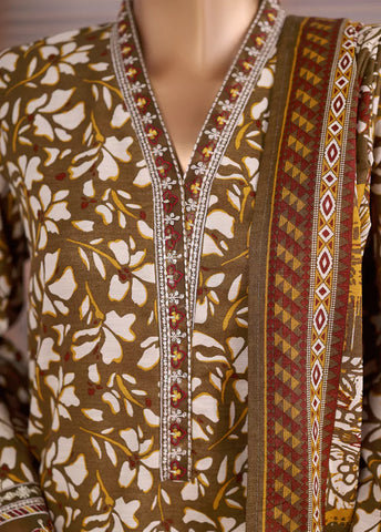 WK-25106-EMB- 3 Piece Khaddar Emboidered Stitched Suit