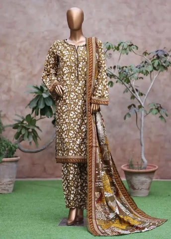 Bin Saeed Fabric - WK-25106-PR- 3 Piece Khaddar Printed Stitched Suit