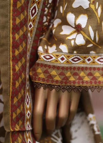 Bin Saeed Fabric - WK-25106-PR- 3 Piece Khaddar Printed Stitched Suit