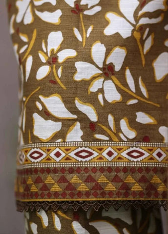 Bin Saeed Fabric - WK-25106-PR- 3 Piece Khaddar Printed Stitched Suit