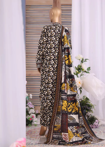 WK-25107-EMB- 3 Piece Khaddar Emboidered Stitched Suit