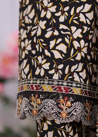 WK-25107-EMB- 3 Piece Khaddar Emboidered Stitched Suit