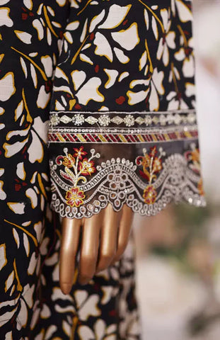 WK-25107-EMB- 3 Piece Khaddar Emboidered Stitched Suit