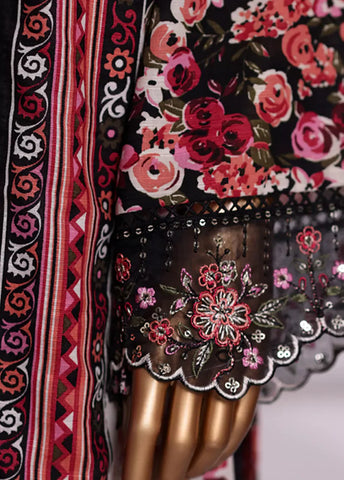 3 Piece Embroidered MultiColor Khaddar Shirt with Trouser & Dupatta